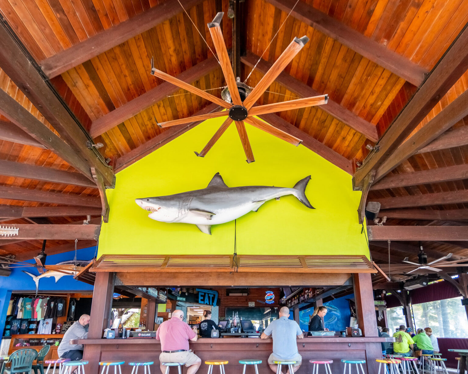 Wide interior photo of the Fort Pierce Inlet Square Grouper Tiki Bar